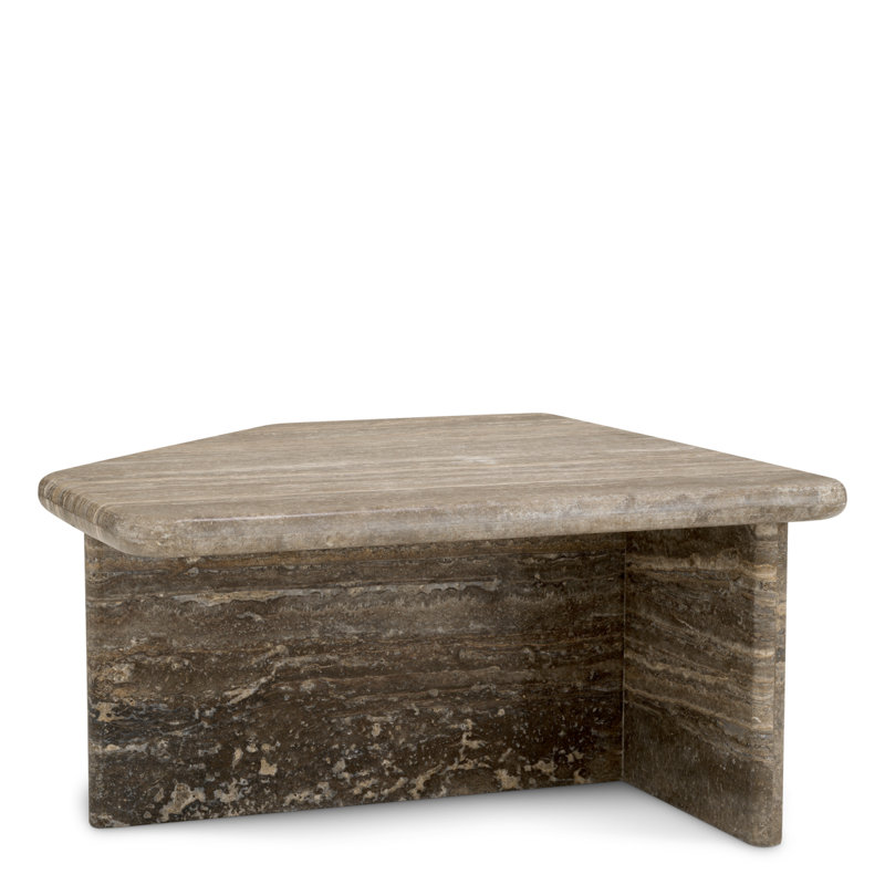 Coffee Table Ciro Silver Travertine, 13.78" H x 27.56" L x 27.56" W