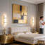 Ensemble de 2 appliques murales en or brossé 4 000 DEL-764432456