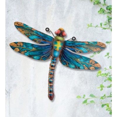 Dragonfly Stake/Wall Decor MED - Blue