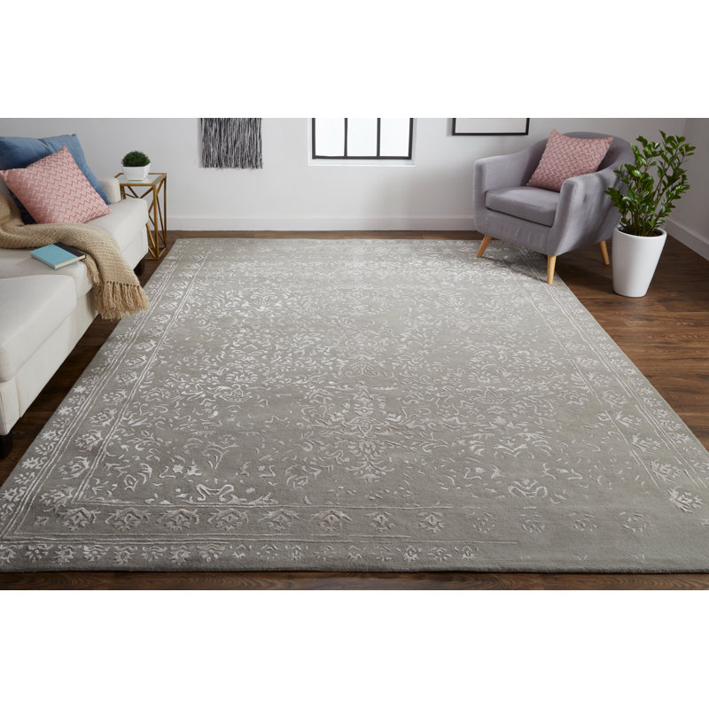 Tapis brun touffeté à la main Leeson, Rectangle 5 pi x 8 pi