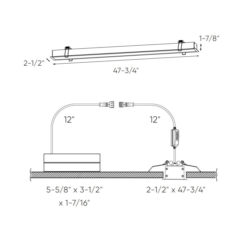 47.75 in. 40 W Air-Tight IC Rated LED Canless Standard Recessed Lighting Kit