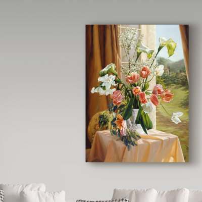 «By the Window», reproduction de peinture acrylique sur toile tendue