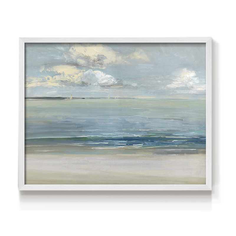 Across The Sound - Impression encadrée - Restickable, H 11 po x l 14 po, Blanc