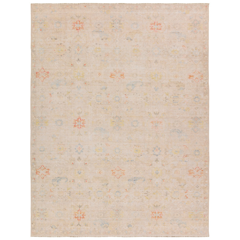 Tapis crème / bleu Damaiah, Rectangle 6 pi x 9 pi