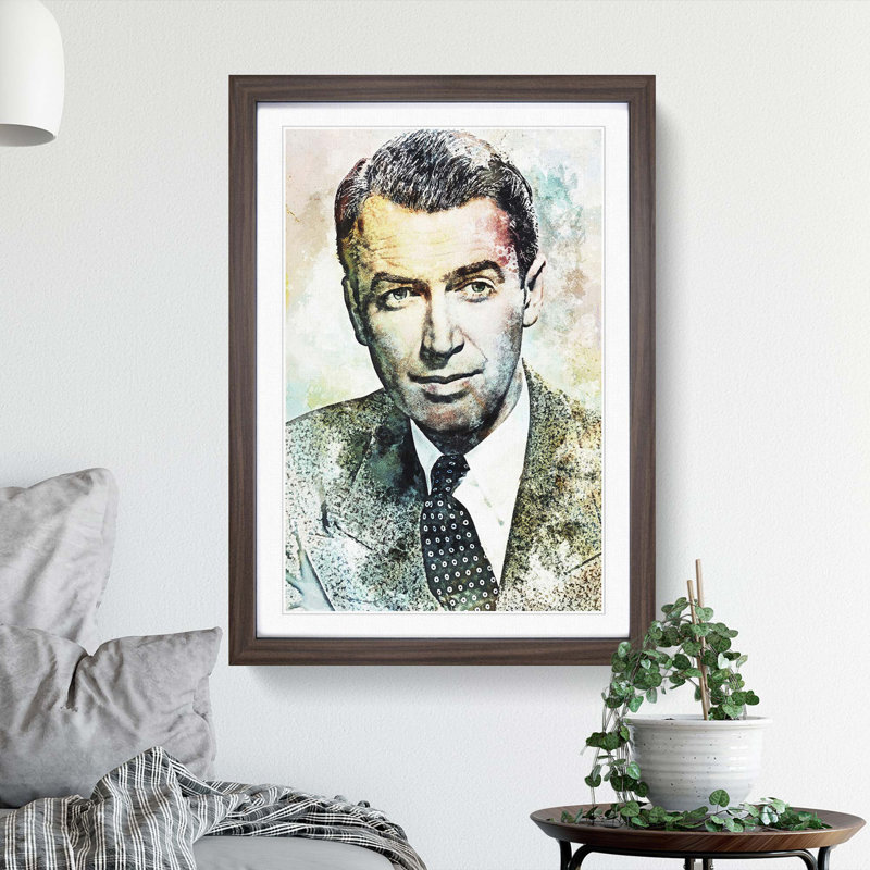 James Stewart in Abstract - Picture Frame Graphic Art Print, Walnut Framed, 36cm H x 27cm W x 2cm D