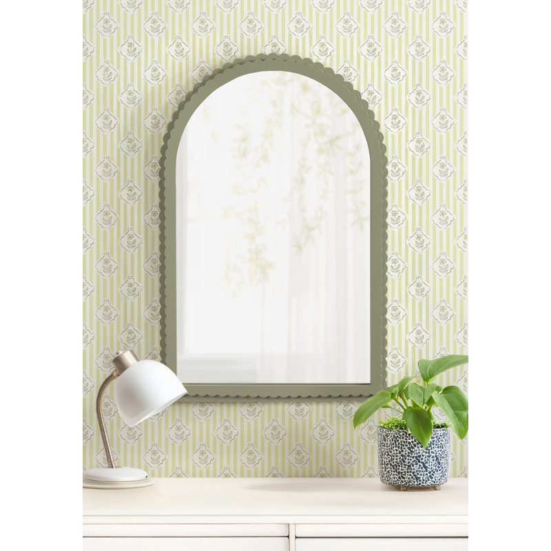 Miroir mural Scallia, 30 po x 20 po, Vert
