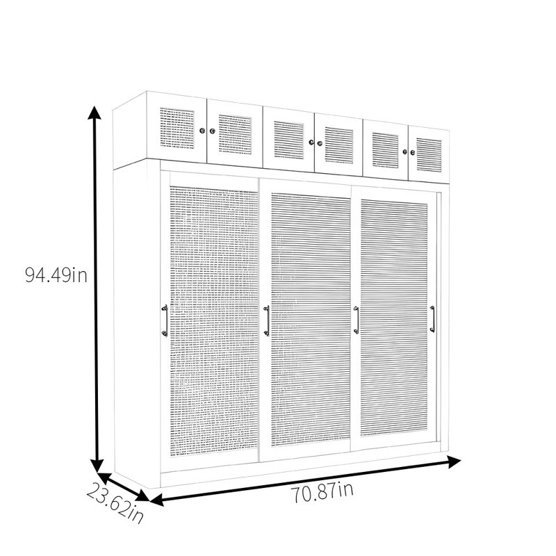 Garde-robe simple et unique, H 94,49 po x l 70,87 po x P 23,62 po