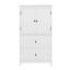 Grande armoire de rangement pour salle de bain, armoire avec deux portes et tiroirs, tablette réglable-1327562497
