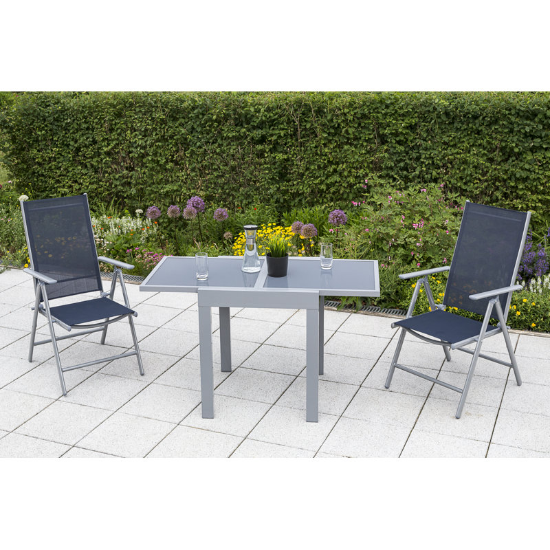 Ashmita 2 - Person Patio Dining Set with Square Table, Champagne