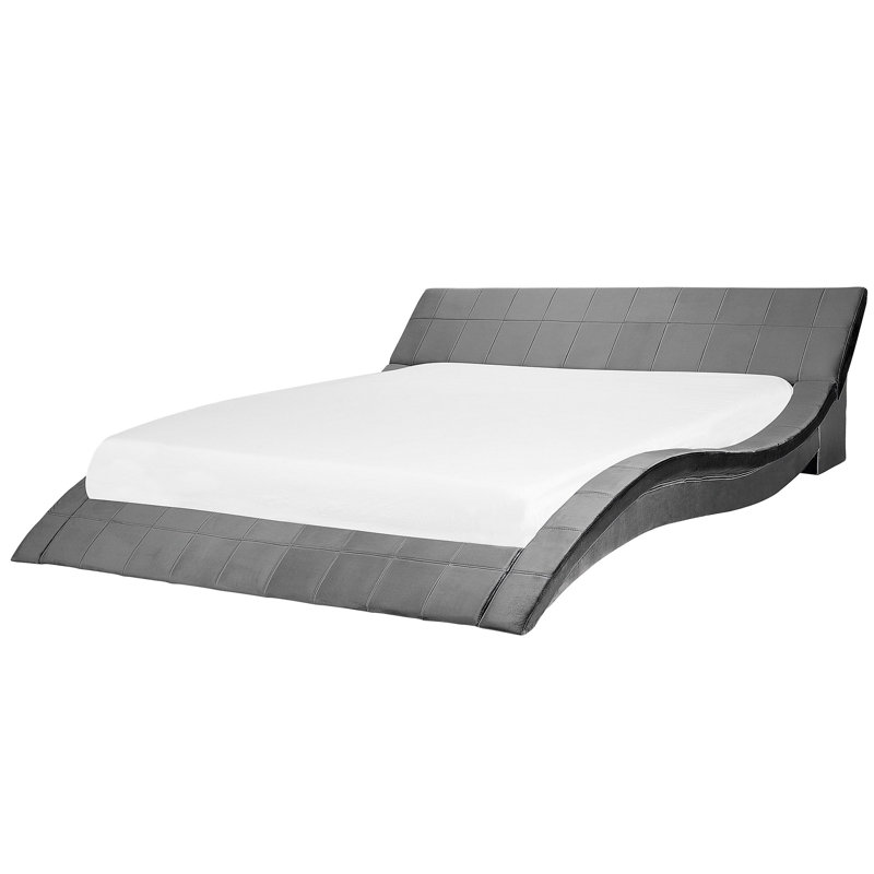 Cuellar Upholstered Velvet Sleigh Bed with Mattress