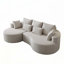 Canapé modulaire courbé sans siège à 4 places avec 7 coussins Chenille-1712897185-1712897184