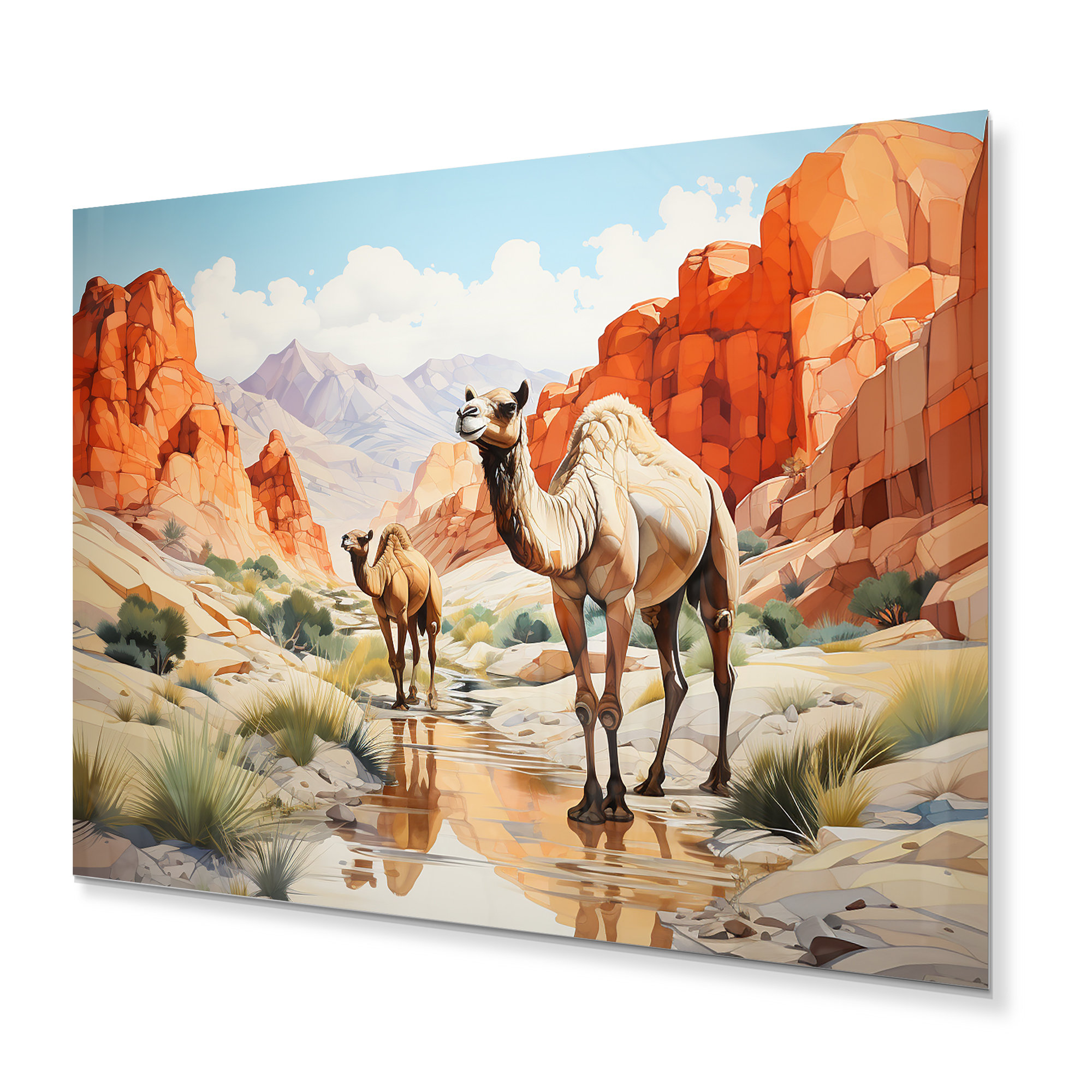 Union Rustic Camel Desert Wanderer Geometric - Animals Metal Wall Art ...