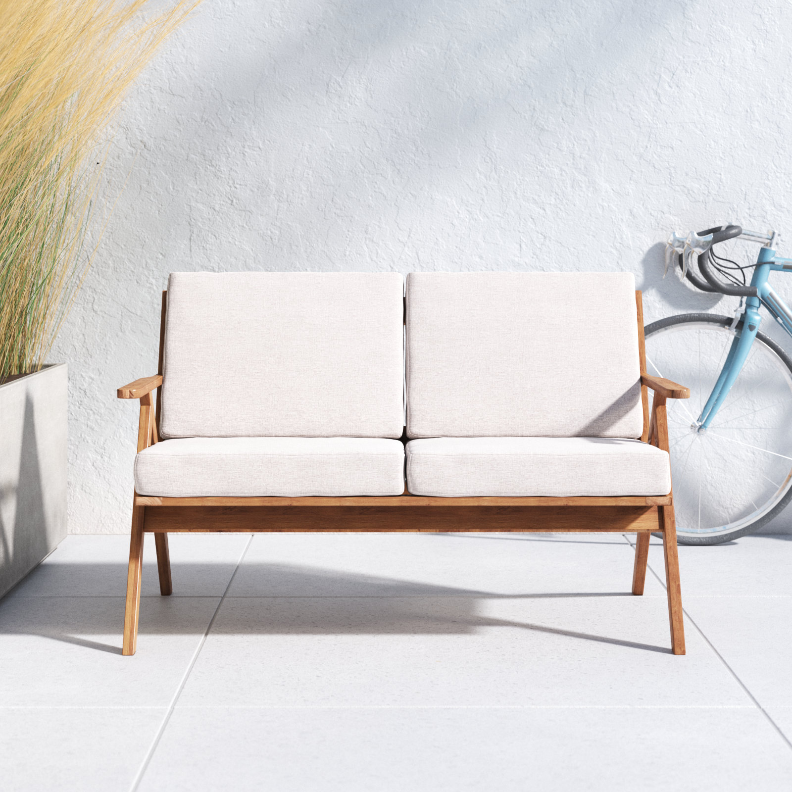 Jose 49.2'' Acacia Outdoor Bench