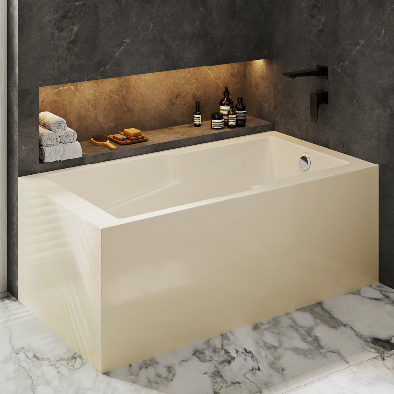 Baignoire de coin Claire, Oui, Bisque brillante