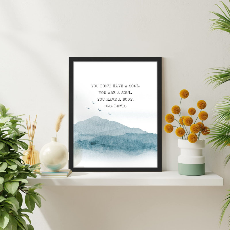 «You Are A Soul Lewis Quotes Mountains» sur papier, Naturel, H 14 po x l 11 po