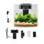 Ensemble d'aquarium 3,5 gallons avec filtre autonettoyant, lumières DEL et plateau hydroponique - aquarium transparent GPPS pour débutants