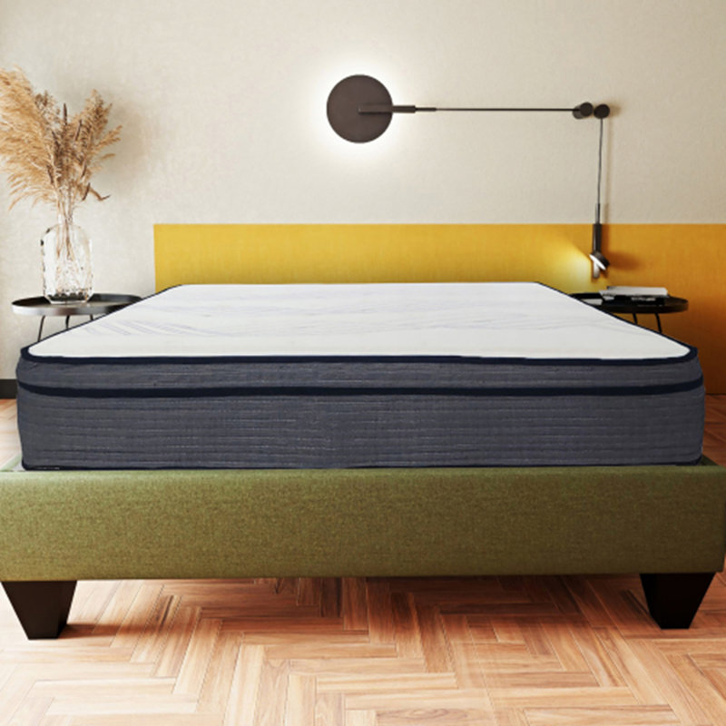Matelas hybride, mousse multicouche et ressorts ensachés, conception de lit dans une boîte
