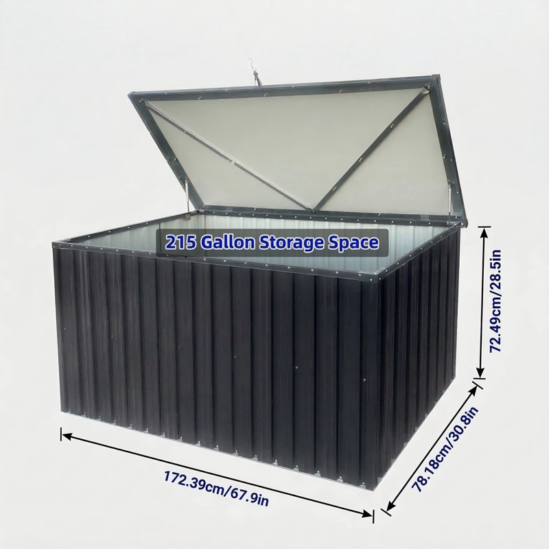 Medium-Sized Outdoor Metal Storage Container for General Use