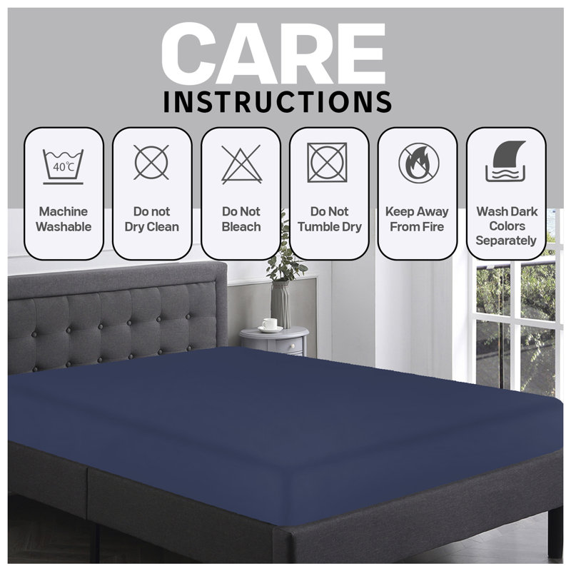 Diamond Fitted Sheet, Double (4'6), Navy