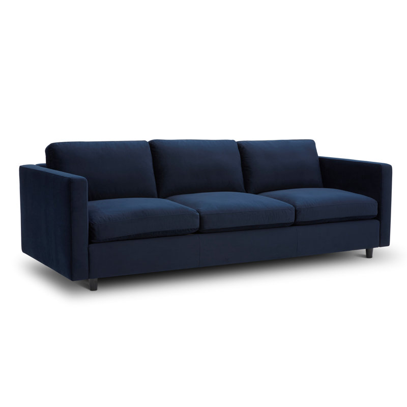Canapé rembourré 100 po Fleetwood, Velours tweed bleu marine