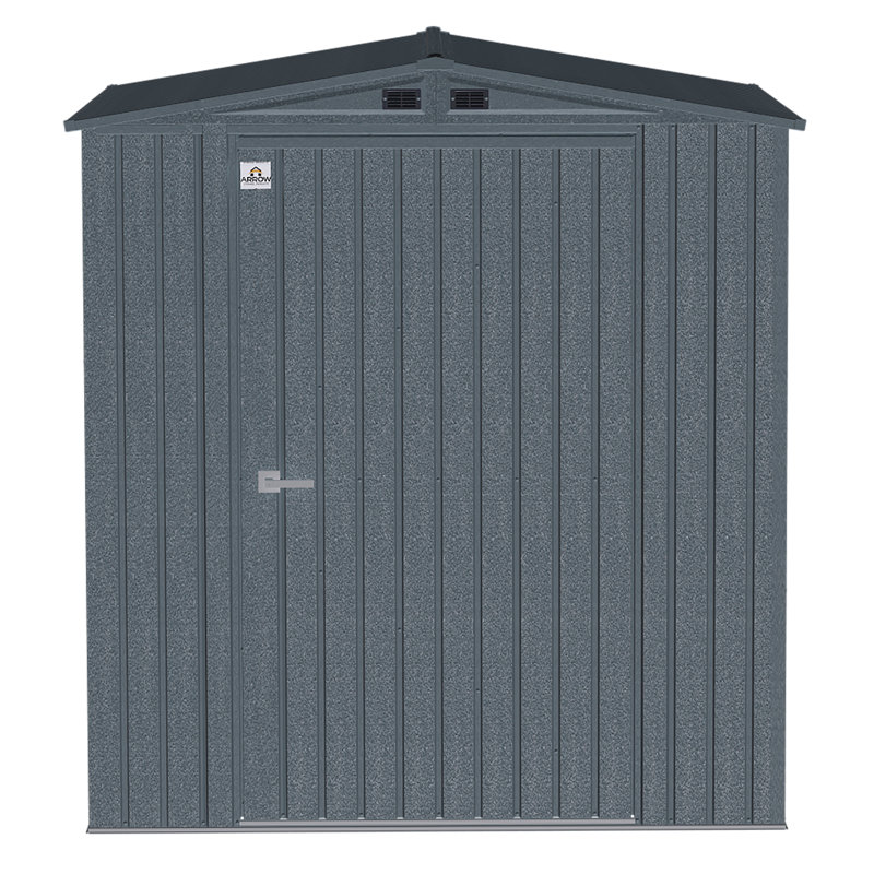 Anthracite Gray 6' x 6' Steel Storage Shed with Double Doors