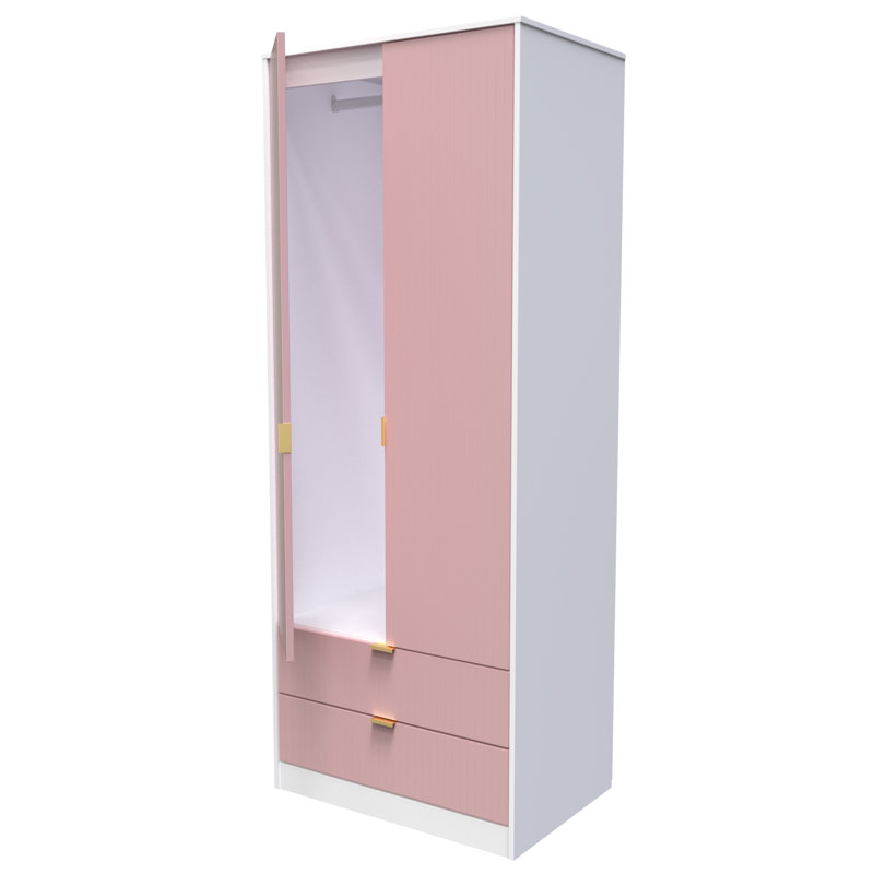 Sture Manufactured Wood Wardrobe, Pink/White