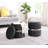 Techni Mobili Modern Velvet Round Ottoman With Storage, Grey