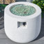 Table de foyer d'extérieur ronde en oxyde de magnésium avec couvercle et housse de pluie W30,87 "x H23,98"