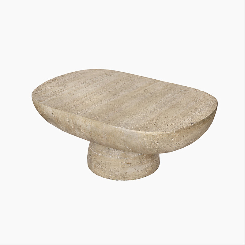 36X24x15" Cream Oval Coffee Table