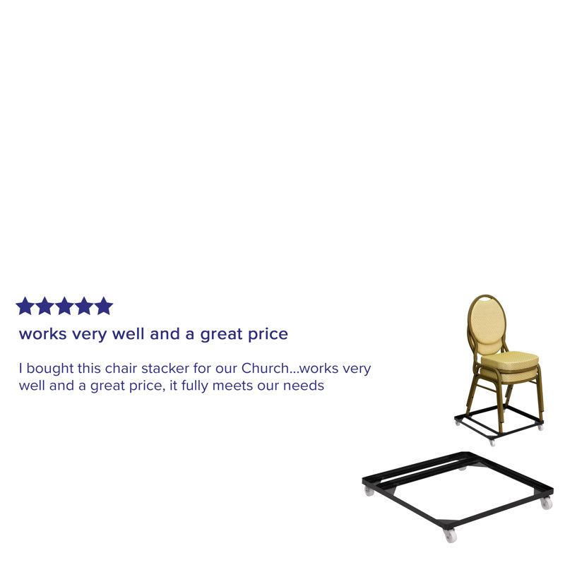 Powder Coated Black Steel 500 lb Capacity Chair Dolly