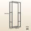 Camyria Firewood Log Rack Retractable with Hooks 65 x 25 x 150 cm Black