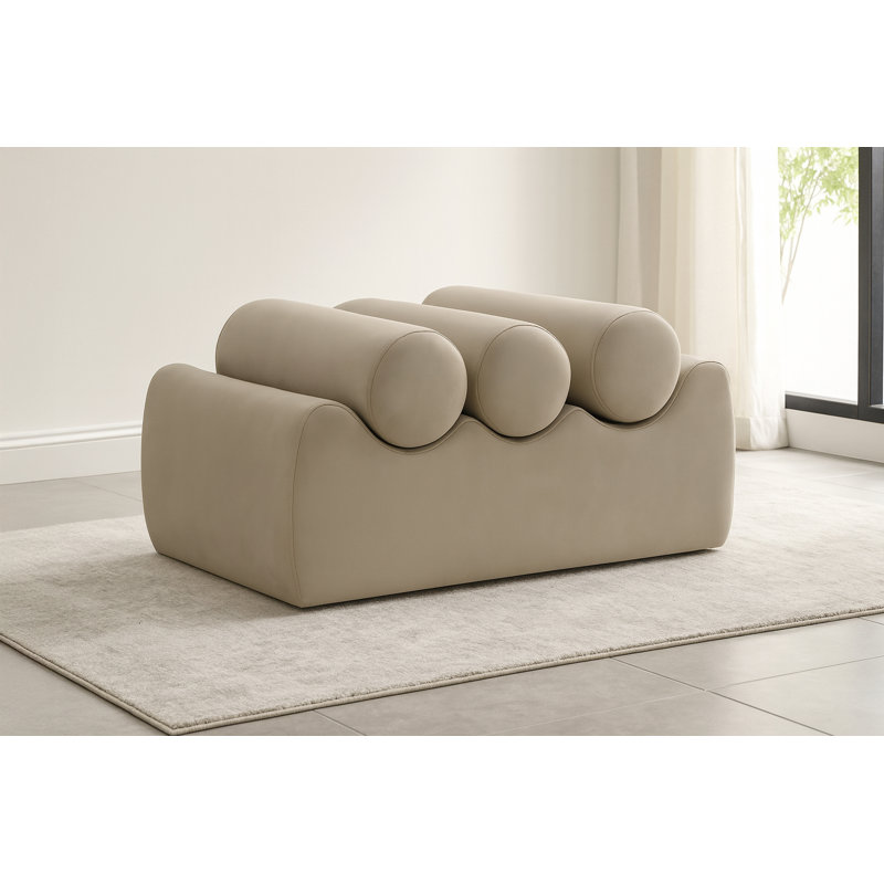 Banc en cuir Rumble Vegan, H 16,5 po x l 32 po x P 22 po, Cuir taupe végétalien