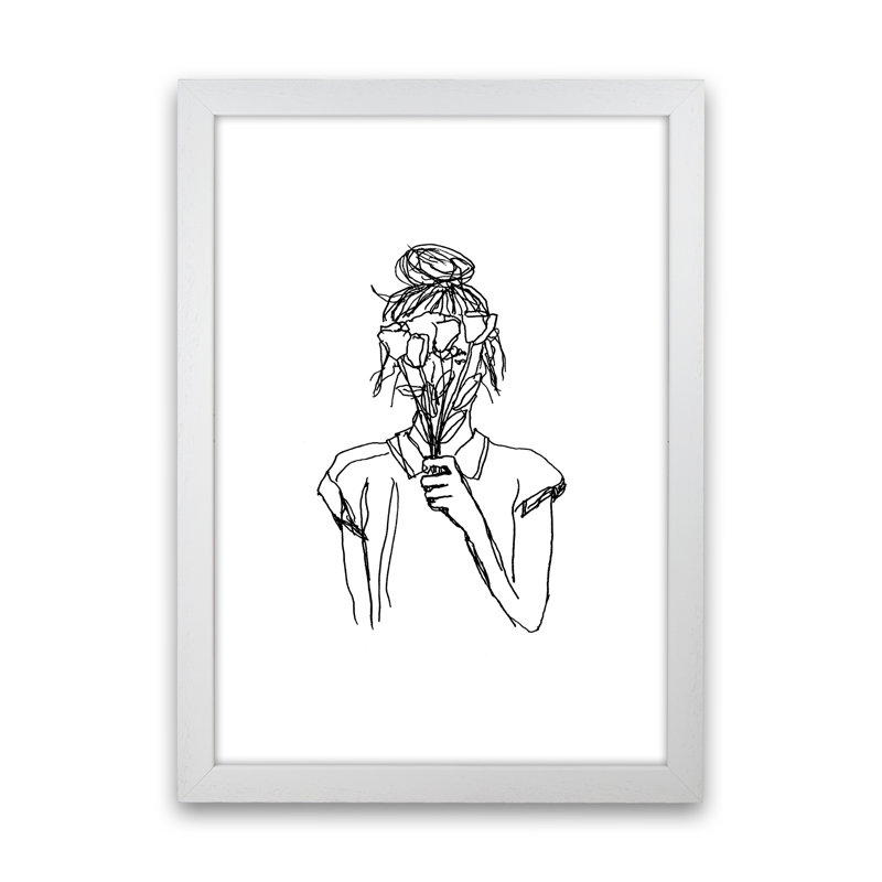 Left Hand Flower Girl by Carissa Tanton - Print, White Framed, 34cm H x 25cm W x 3cm D