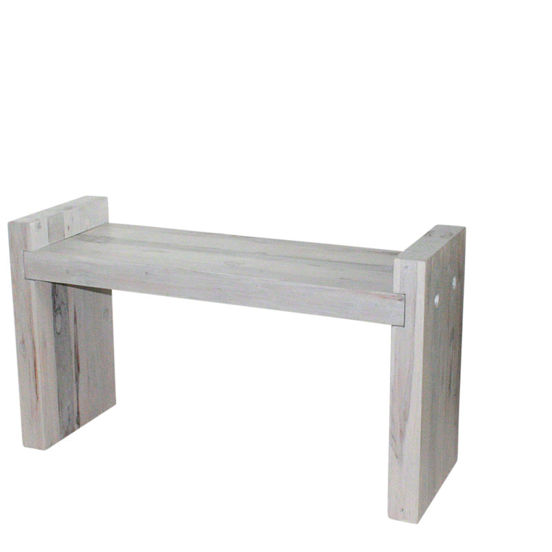 Harragan Solid Wood Bench, 21" H x 13" W x 13" D, Light Grey