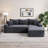 106.6-Inch L-Shaped Cloud Corner Sofa, Modern Minimalist Deep Seat Design, Ready To Use In Living Room Or Bedroom Without Assembly, Gray.