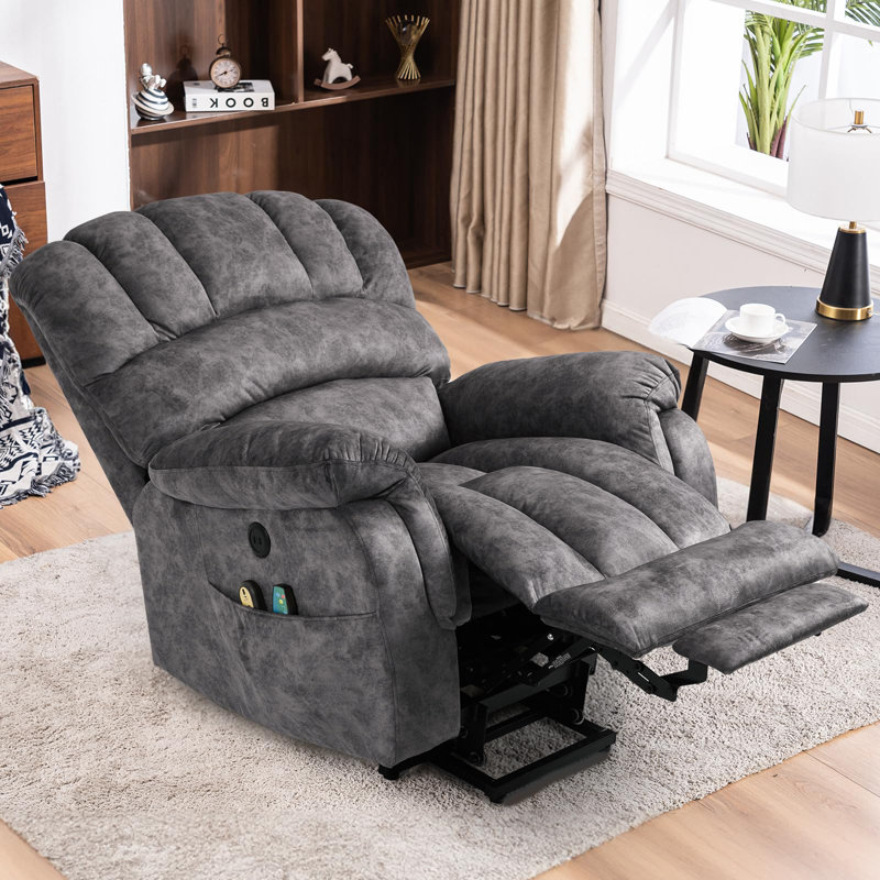 Fauteuil inclinable électrique lève-personne rembourré, Velours gris