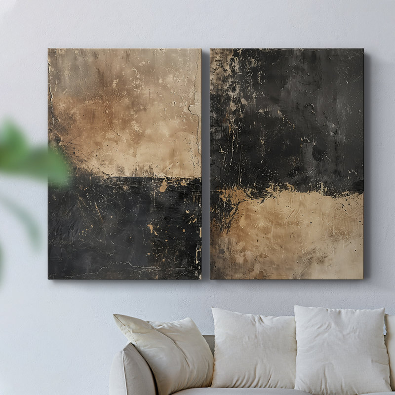 ABSTRACT Series CECXL - Toile tendue avec châssis de qualité supérieure - Prêt à être accroché, H 18 po x l 24 po
