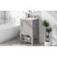 Meuble-lavabo de 20 po avec lavabo, armoire de salle de bain avec porte à fermeture douce, support de rangement et tablette ouverte, gris