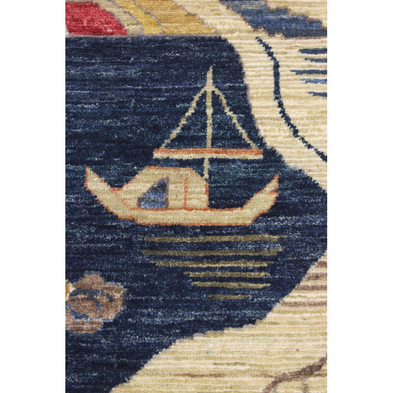 New Turkmen Afghan One-of-a-Kind Rectangle 9'3" X 11'9" Area Rug
