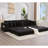 110.75" Modular L Shaped Sofa, Corduroy Fabric Sectional Couch,With A Movable Footstool, Cup Holders,Bring 8 Throw Pillows,Side Pocket,Unfold Into A Bed-959593963