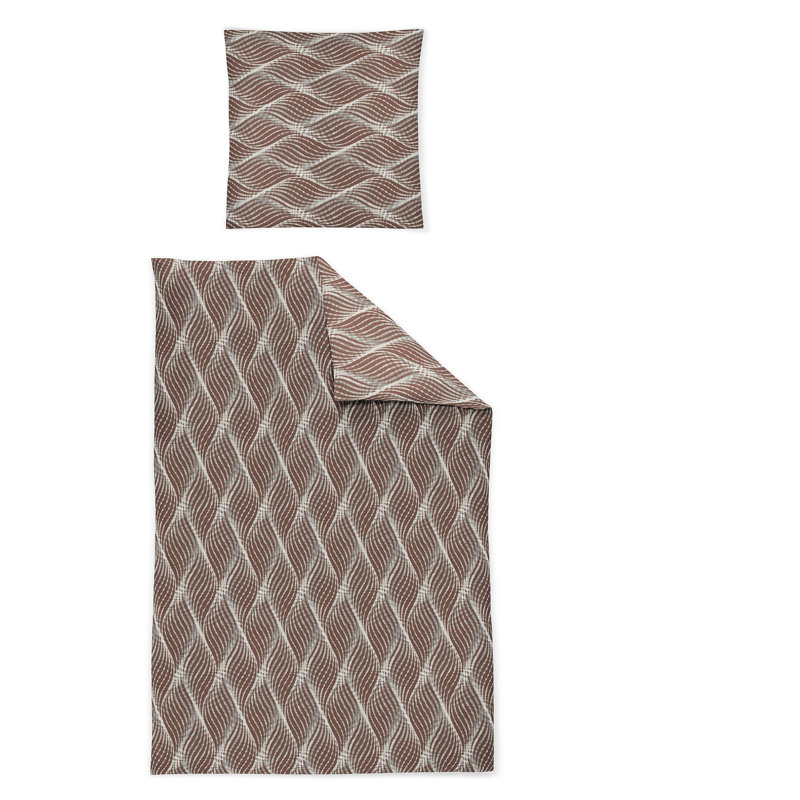 Elegant flannel bedding set alpaca 8371, Terra, 155 x 200cm - 1 Pillowcase ( 80 x 80cm)