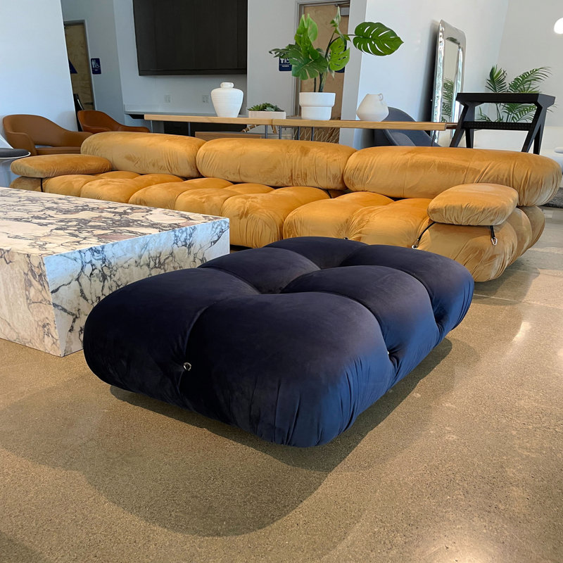 Bubble Sofa Ottoman, Velvet - Midnight Blue