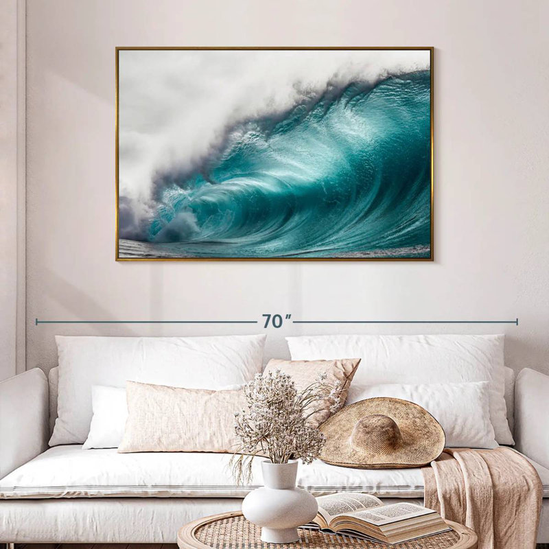 Mammoth Wave, 46 po x 31 po, Cadre flottant doré