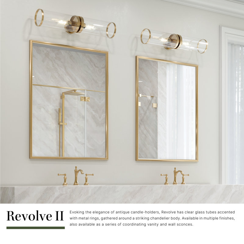 Revolve II 2 - Light Flush Mounted Sconce, Natural Brass