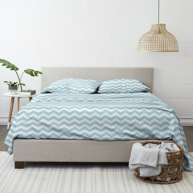Turquoise Floral Kids Unisex Cotton Microfiber Sheet Set