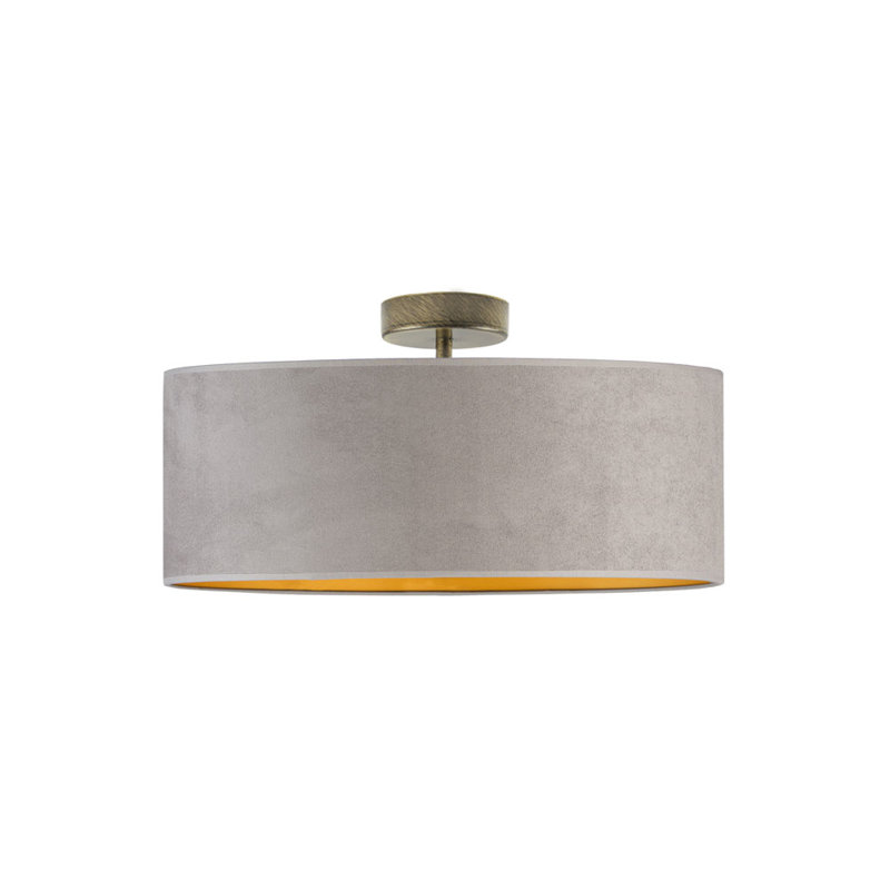 Ajahar 3 - Light Drum Pendant, Gray/Gold, Bronze