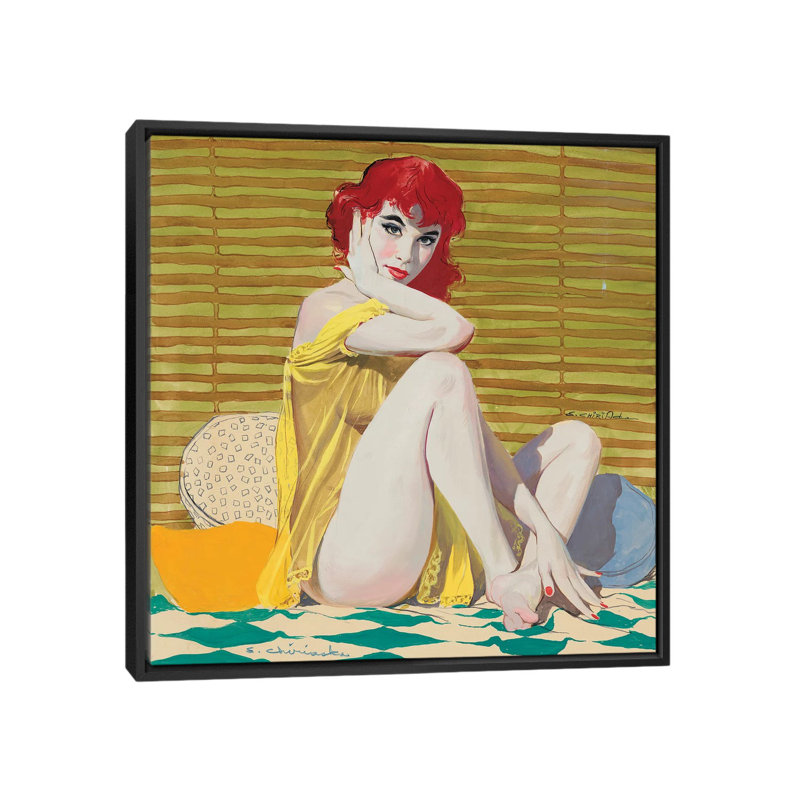 Reproduction d'art graphique sur toile tendue, Toile avec cadre noir, H 18 po x l 18 po x P 1,5 po, Pas de tapis
