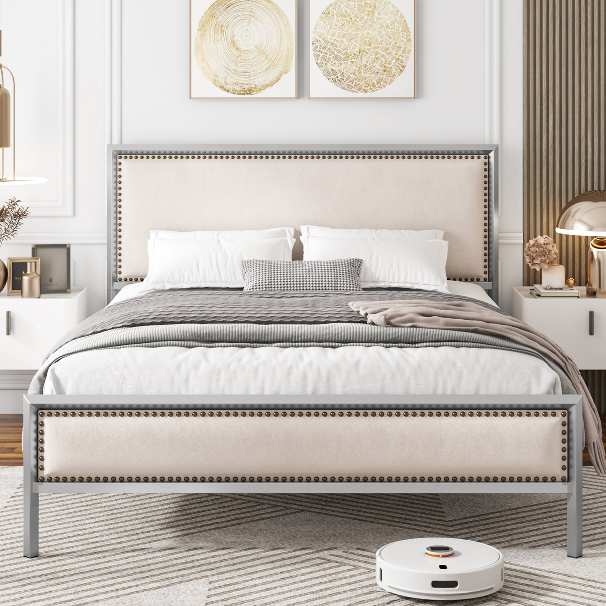 Willa Arlo™ Interiors Erfan Upholstered Platform Bed With Nailhead Trim