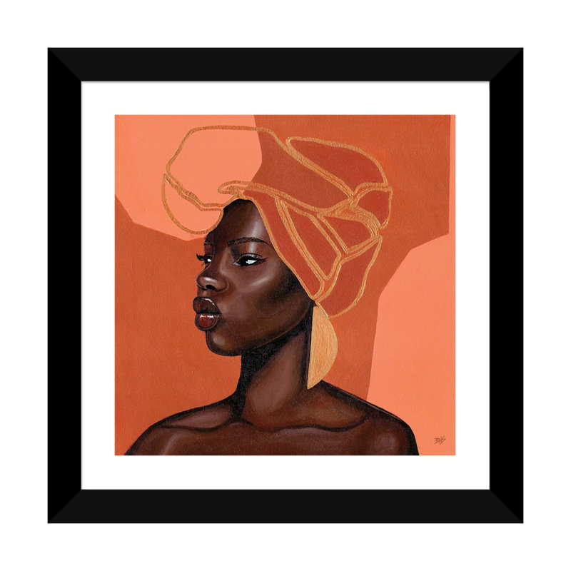 « Adah » par Bria Nicole-impression d’art graphique, H 24 po x l 24 po x p 1 po, Papier encadré noir, Blanc