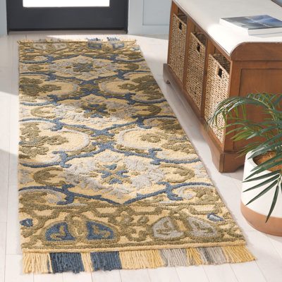 Tapis floral en laine / coton touffeté Blossom